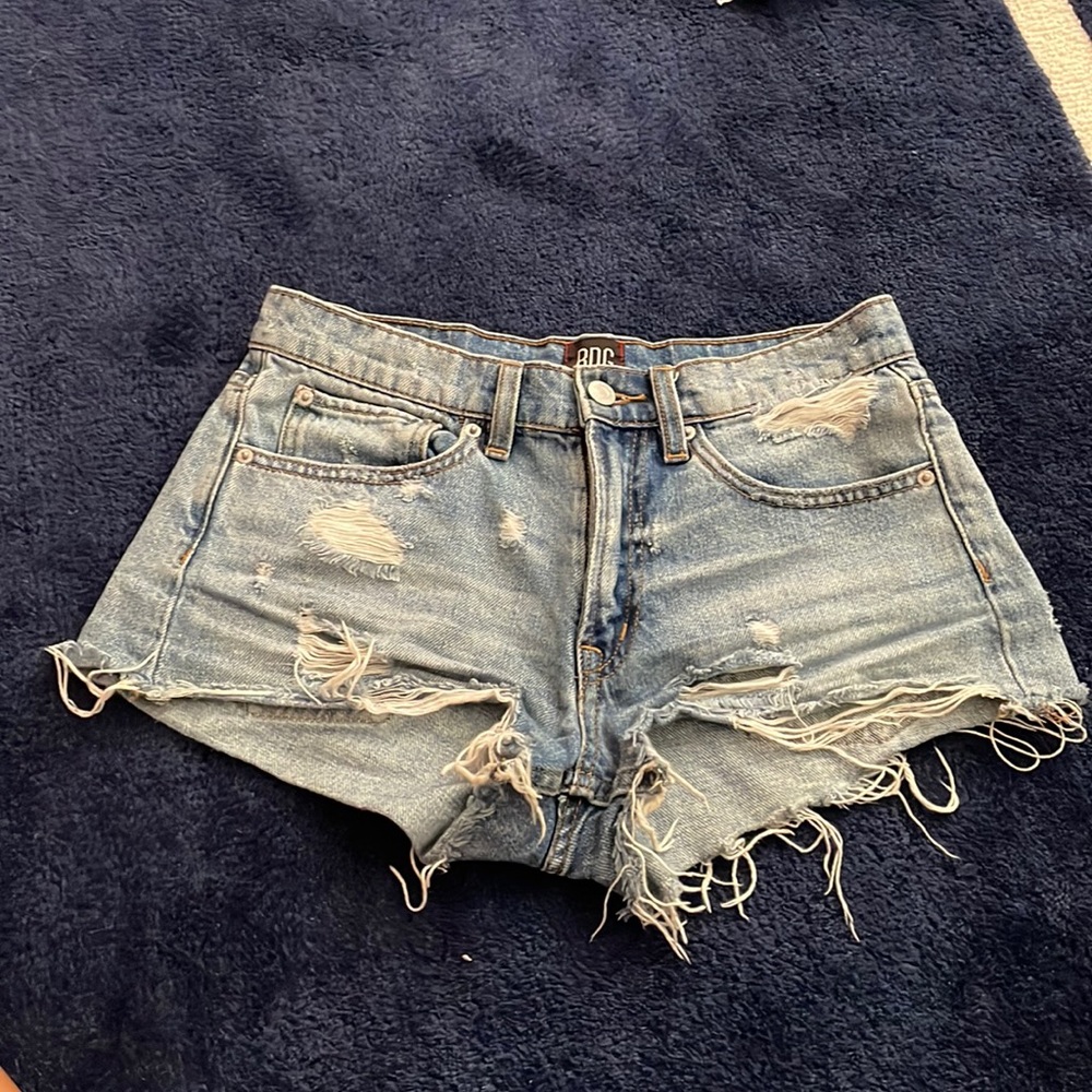 Medium wash denim shorts